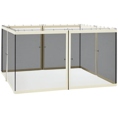 Replacement Mosquito Netting for Gazebo 12' x 12' Black Screen Walls for Canopy with Zippers