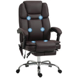 Massage Office Chair, Reclining Executive Office Chair with 6-Point Vibration, Footrest and High Back