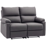 2 Seater Reclining Chair, Loveseat Recliner Sofa with Footrest and Split Backrest