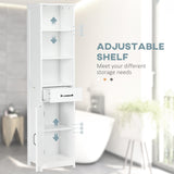 Meuble-lavabo de salle de bain moderne, Meuble-lavabo étroit avec 3 étagères ouvertes, tiroir et étagère réglable