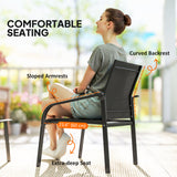 4 Piece Patio Furniture Set, Outdoor Conversation Set with Deep Seat, Glass-Top Table