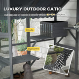 Grand catio extérieur avec couverture imperméable, 2 niches de repos, 4 plateformes, pour 2-4 chatons