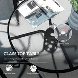 Five-Piece Steel Patio Set, with Glass-Top Table