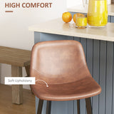 Counter Height Stools Set of 2, Upholstered Kitchen Stool with Back and Steel Legs