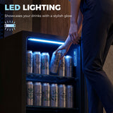 3.2 Cu.Ft Beverage Fridge, 128 Can Drink Fridge with Glass Door
