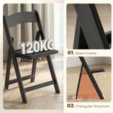 4 Pack Folding Chairs, Foldable Resin Chair with Padded Seat