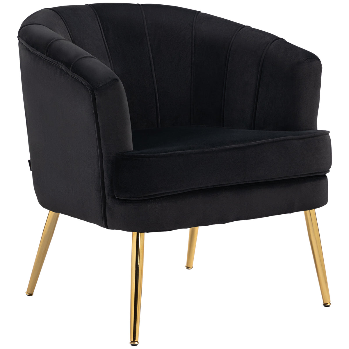 Fabric Armchair, Modern Accent Chair with Gold Metal Legs for Living Room