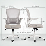 Ergonomic Mesh Office Chair with 4D Lumbar Support, Swivel Desk Chair with Flip-up Armrests, Tilt Function