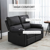2 Seater Reclining Chair, Loveseat Recliner Sofa with Footrest and Split Backrest