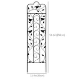 2 Pack Garden Trellis for Climbing Plants, Outdoor Metal Grid Panels with Birds and Leaves, 59