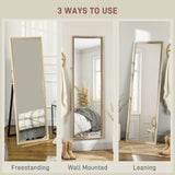 Floor Standing Mirror, Leaning or Wall Mirror with Frame for Bedroom
