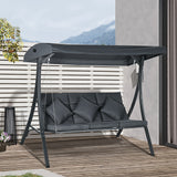 Chaise balançoire 3 places, banc de vérandah extérieur avec auvent réglable