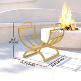 Firewood Rack Outdoor, Heavy Duty Log Holder with Handles for Indoor Outdoor Fireplace Storage