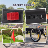Dog Bike Trailer, Pet Cart Wagon Cart Carrier Attachment for Travel with 2 Doors, Large Wheels