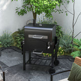 Charcoal Smoker Adjustable Height, Folding Shelves, and Wheels
