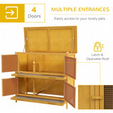 Wood Rabbit Hutch with 2 Large Main House