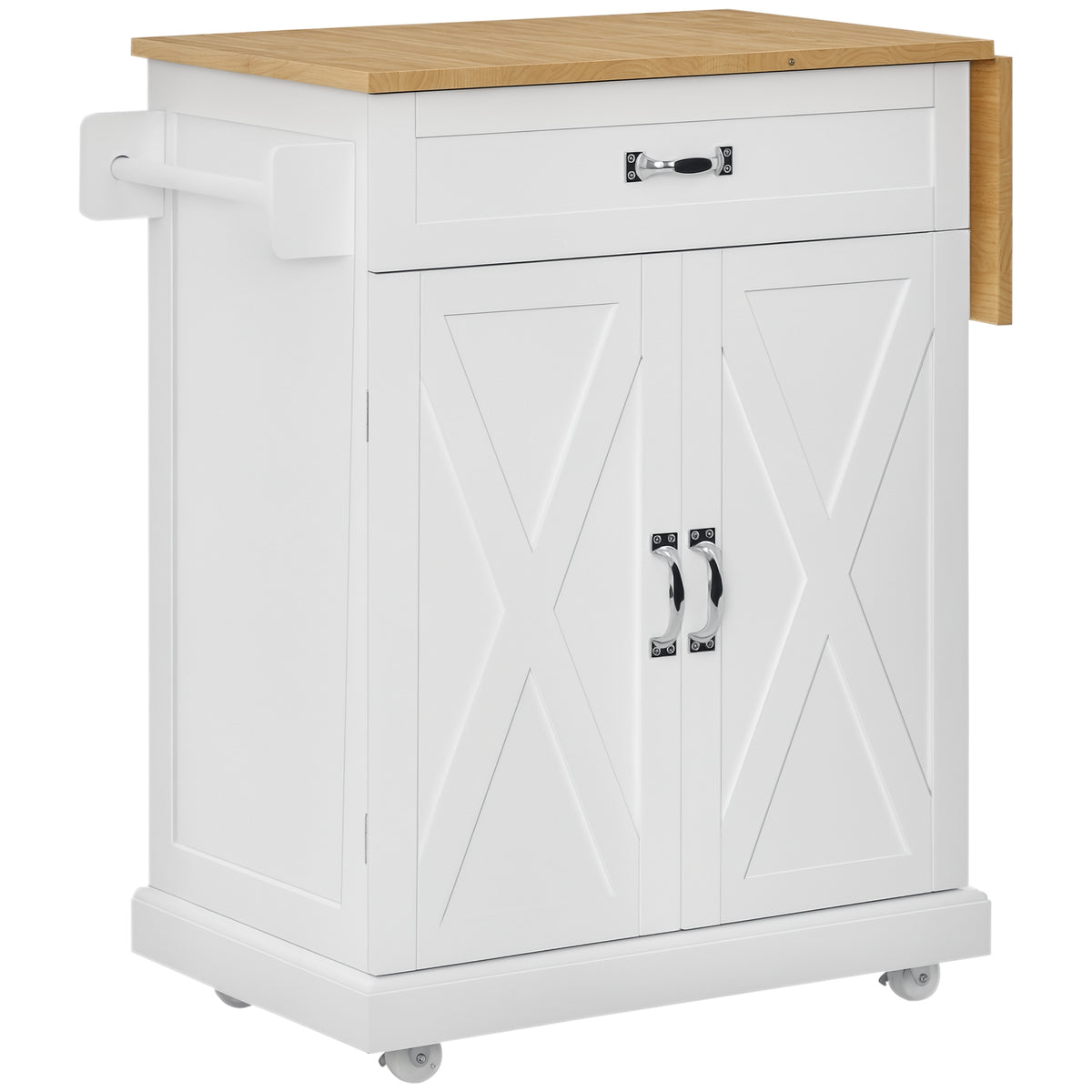 Îlot de cuisine pliable avec tiroir de rangement