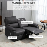 2 Seater Reclining Chair, Loveseat Recliner Sofa with Footrest and Split Backrest