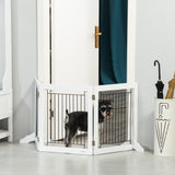 Freestanding Pet Gate, Folding Dog Gate with 2 Support Feet, 24