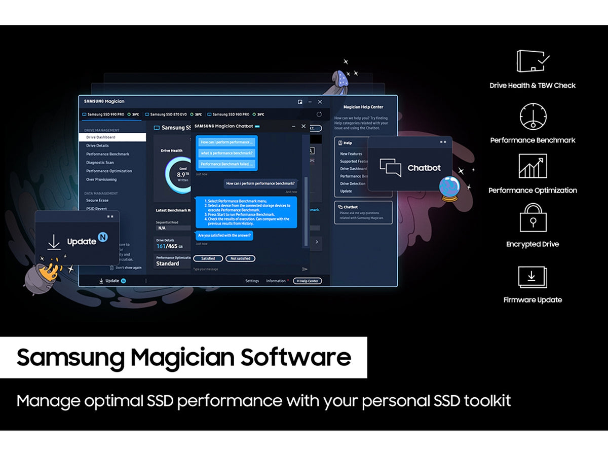 Samsung 990 PRO 2 To M.2 NVMe SSD PCIe 4.0