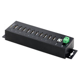 StarTech.com Concentrateur USB 2.0 industriel 10 ports, concentrateur USB robuste avec protection ESD Leve