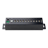StarTech.com Concentrateur USB 2.0 industriel 10 ports, concentrateur USB robuste avec protection ESD Leve