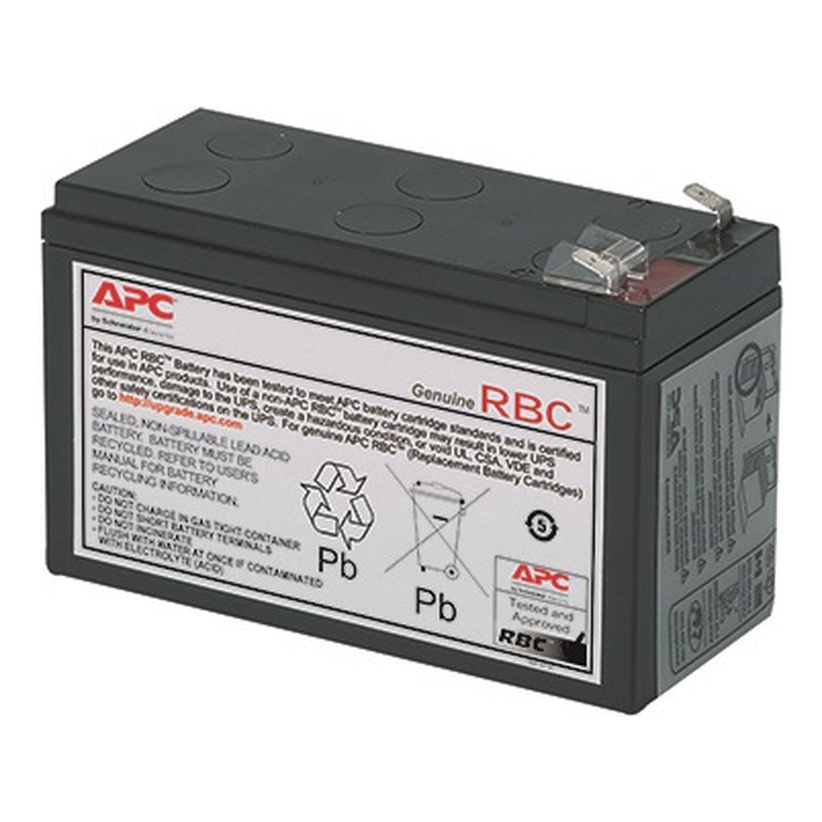 Cartouche de batterie de remplacement APC pour Back-UPS, 12V 6,5Ah plomb-acide