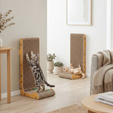2PCS Cat Scratching Board L Shape Cat Scratcher Cat Scratching Pad with 3 Toy Balls