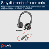 HP Poly Blackwire 8225 USB-C Stereo Headset with Adapter