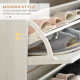 Meuble à chaussures moderne avec 3 tiroirs basculants et étagère réglable, armoire de rangement pour 12 paires de chaussures pour l'entrée