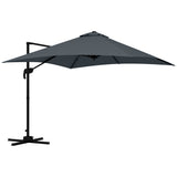 10x10ft Cantilever Umbrella Rotatable Square Market Parasol, 4 Adjustable Angle for Outdoor Backyard Patio Dark