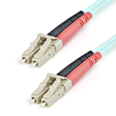 1M 10GB AQUA LC/LC Duplex 50/125 Multimode LSZH Fiber Cable