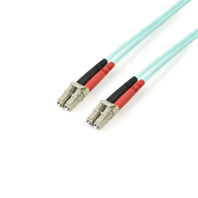2M 10GB AQUA LC/LC Duplex 50/125 Multimode LSZH Fiber Cable