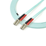 Câble à fibre optique multibrin LSZH 2M 10 Go AQUA LC/LC Duplex 50/125