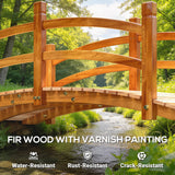 Passerelle de jardin en bois 6FT, pont arc classique avec garde-fou pour ruisseau étang passage