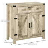 Armoire de cuisine de style ferme, buffet-bahut avec 2 portes coulissantes rustiques et un tiroir