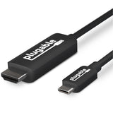 Câble USB-C vers HDMI Plugable Technologies 1,8 m (6 pi), HDMI 2.0, USB4 /