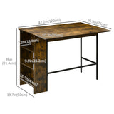Table hauteur comptoir avec abattant, table de bar extensible avec étagère de rangement réglable