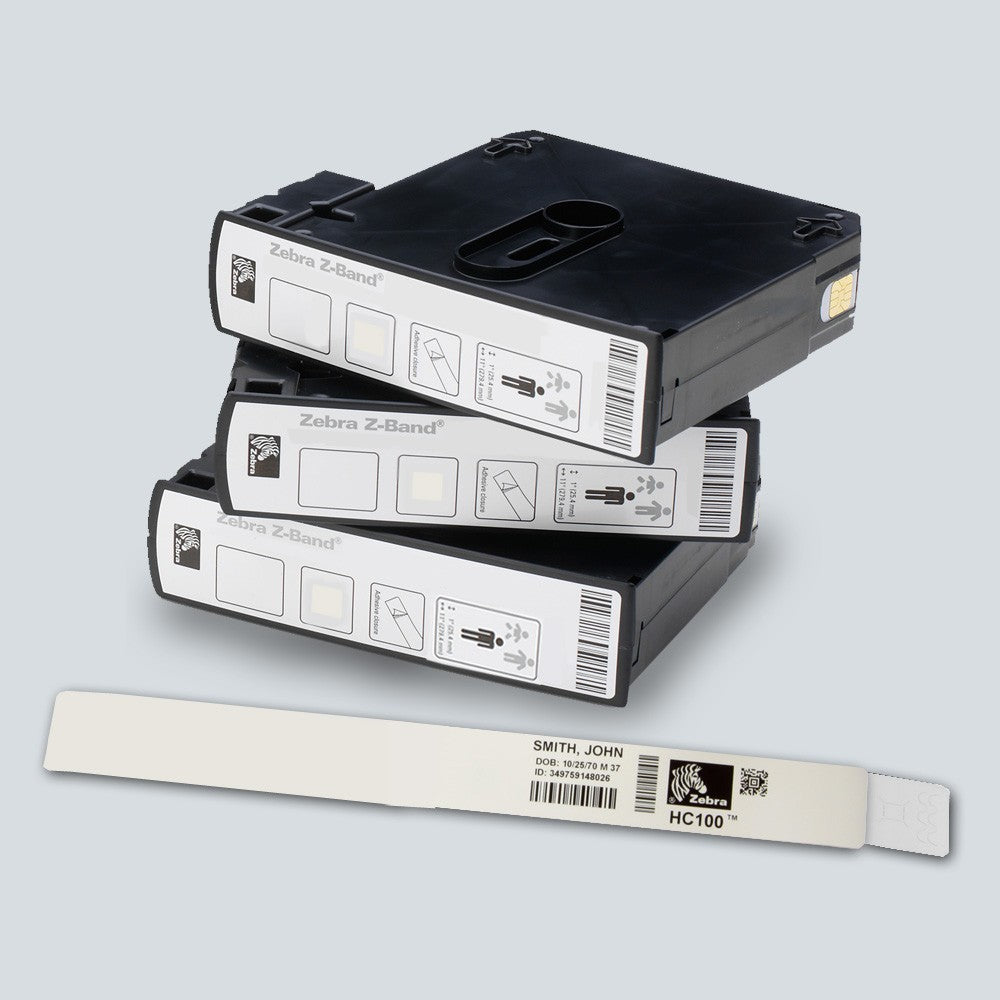 Zebra Z-Band Direct Wristband White 1x11in