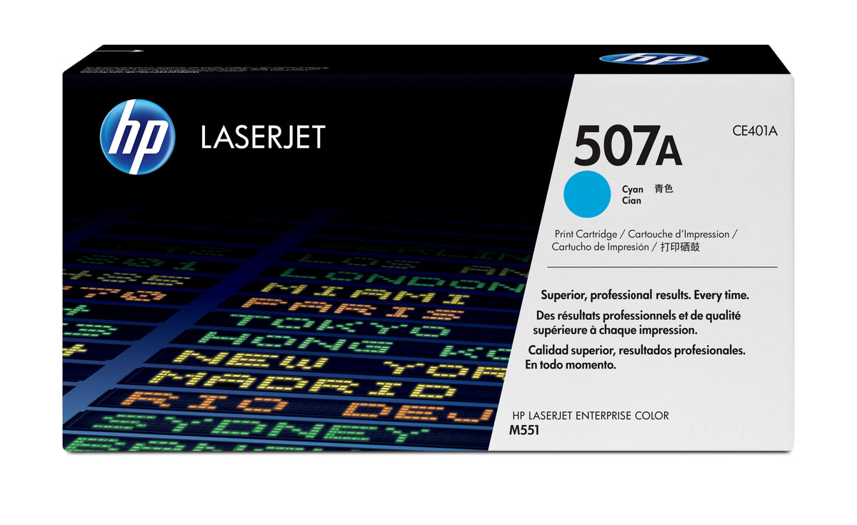 Cartouche de toner LaserJet original HP 507A cyan