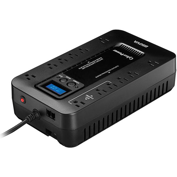 EC850LCD 850VA Compact 120V 5-15P Standby 12OUT 5-15R 5FT Cord