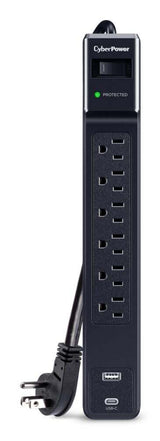 CyberPower CSP604UC Barre parasurtension, 1500J, 6 prises + USB