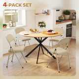 4 Pack Folding Chairs with Padded Seats, Velvet Portable Party Chairs with Steel Frame