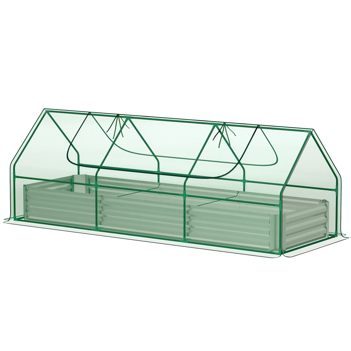 8.6 x 3 x 1ft Raised Garden Bed with Mini Greenhouse, Small Greenhouse for Patio Garden Balcony