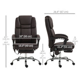 Massage Office Chair, Reclining Executive Office Chair with 6-Point Vibration, Footrest and High Back