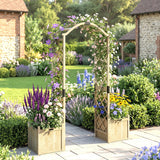 Wooden Garden Arch with 2 Planter Boxes