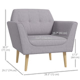 Fauteuil rembourré, chaise d'appoint moderne avec motif capitonné, pieds en bois caoutchouc pour salon
