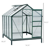Serre 6' x 8' panneaux jumeaux transparents et cadre vert appuyez pour sélectionner