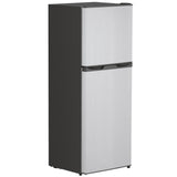 Double Door Mini Fridge with Freezer, 4.6 Cu.Ft Small Refrigerator with Thermostat, Shelves