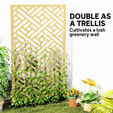 Metal Outdoor Privacy Screen, Freestanding Outdoor Divider with Stand, 79